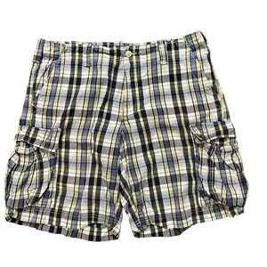 Polo Ralph Lauren Men's Plaid Cargo Y2K Shorts Size 38 Vintage